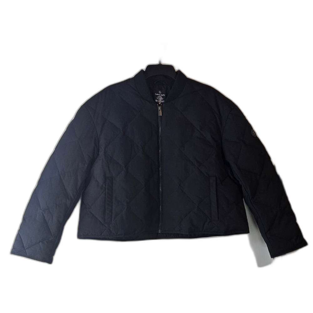 Sweaty Betty Harley Quilted Jacket US 14 Black Bomber Cropped Puffer